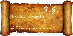 Hadházi Gergely névjegykártya