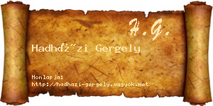Hadházi Gergely névjegykártya